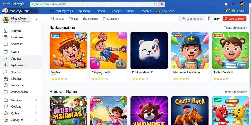 Tampilan layar awal yang memukau dan penuh warna.